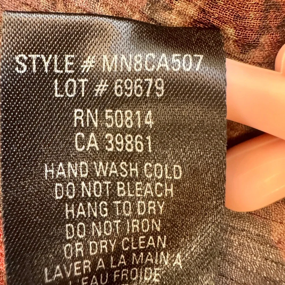 Tahari Women's Sz M Silk Sheer Ruffle Blouse Burgundy Black Victorian Gothic - Picture 13 of 16